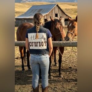 HANDMADE / HOWDY COWBOY / Denim Vest / PTP-22"